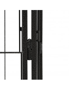 Box Cani 20 Pannelli Nero 100x50 cm Acciaio Verniciato Polvere