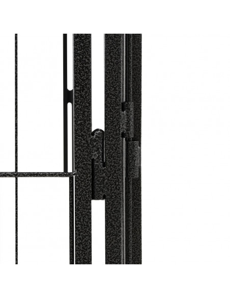 Box Cani 24 Pannelli Nero 50x100 cm Acciaio Verniciato Polvere