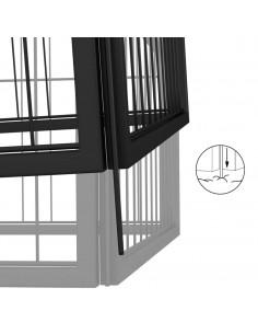 Box Cani 26 Pannelli Nero 50x100 cm Acciaio Verniciato Polvere