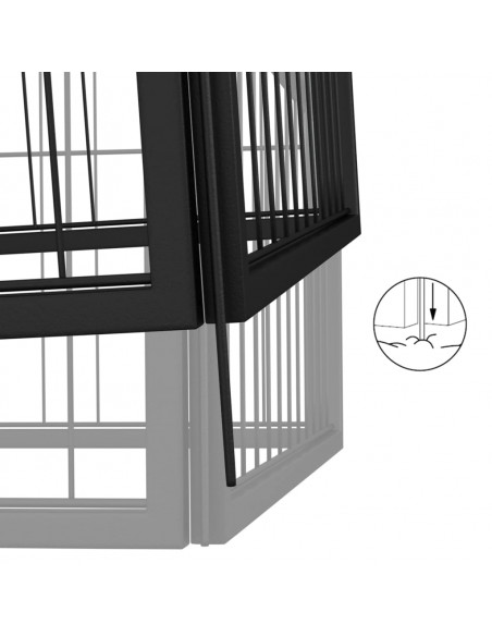 Box Cani 26 Pannelli Nero 50x100 cm Acciaio Verniciato Polvere
