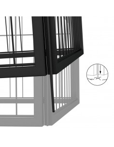 Box Cani 30 Pannelli Nero 50x100 cm Acciaio Verniciato Polvere