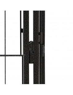 Box Cani 32 Pannelli Nero 50x100 cm Acciaio Verniciato Polvere