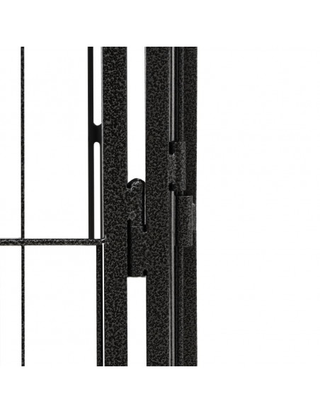 Box Cani 32 Pannelli Nero 50x100 cm Acciaio Verniciato Polvere