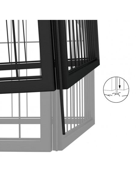 Box Cani 34 Pannelli Nero 50x100 cm Acciaio Verniciato Polvere
