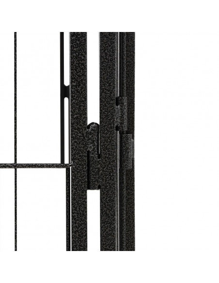 Box Cani 36 Pannelli Nero 50x100 cm Acciaio Verniciato Polvere