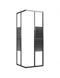 Box Doccia a Righe ESG 80x80x180 cm Nero