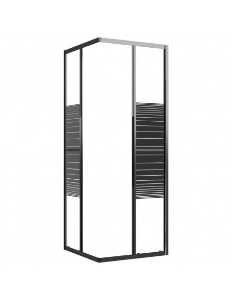 Box Doccia a Righe ESG 80x80x180 cm Nero