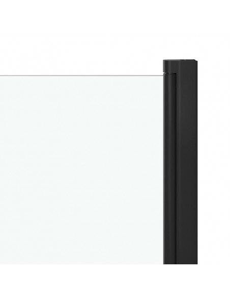 Box Doccia Pieghevole a Libro 2 Pannelli in ESG 95x140 cm Nero