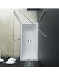 Box Doccia Pieghevole a Libro in ESG 120x68x130 cm