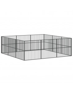 Box per Cani 12 Pannelli Nero Acciaio Zincato