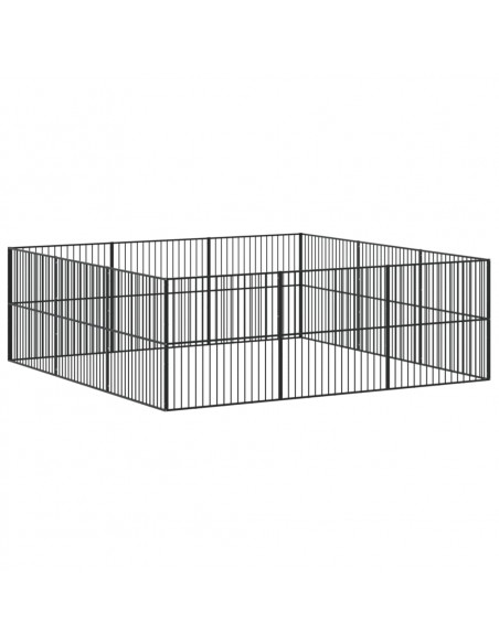 Box per Cani 12 Pannelli Nero Acciaio Zincato