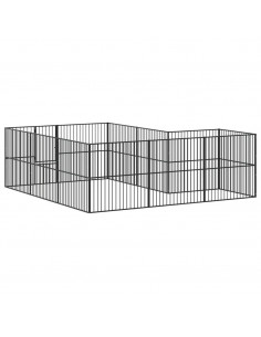 Box per Cani 12 Pannelli Nero Acciaio Zincato