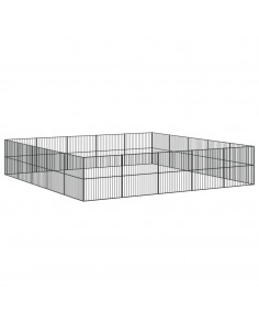 Box per Cani 20 Pannelli Nero Acciaio Zincato