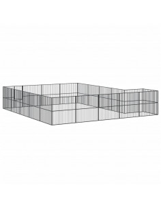 Box per Cani 20 Pannelli Nero Acciaio Zincato