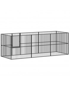 Box per Cani 8 Pannelli Nero Acciaio Zincato