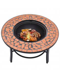 Braciere a Mosaico Terracotta 68 cm in Ceramica