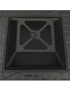 Braciere con Attizzatoio 79x79x46,5 cm XXL in Acciaio