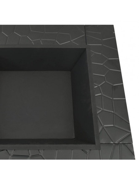 Braciere da Giardino con Attizzatoio 81x81x47 cm XXL in Acciaio