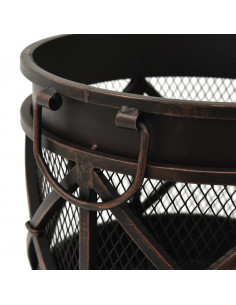 Braciere Rustico con Attizzatoio Φ42x54 cm in Acciaio