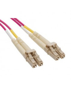 Bretella di connessione e permutazione a 2 fibre ottiche MULTIMODALI OM4 connett. LC-LC DUPLEX 3m guaina esterna LSZH IEC60332-1