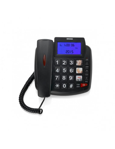 Brondi Bravo 90 Telefono analogico Nero Identificatore di chiamata