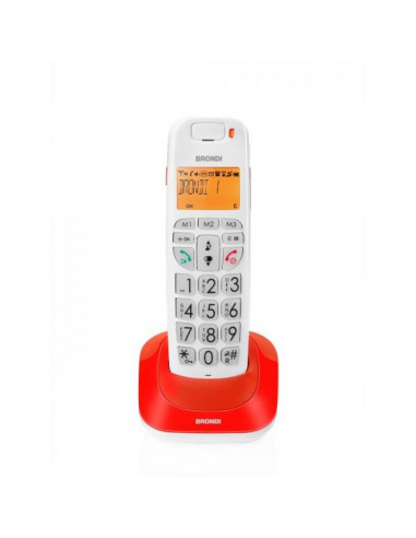 Brondi Bravo Bright Telefono DECT Rosso Identificatore di chiamata
