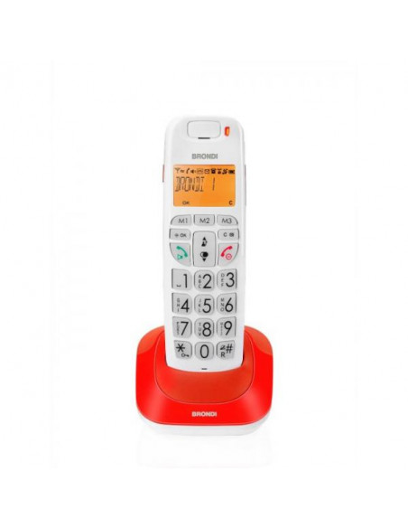 Brondi Bravo Bright Telefono DECT Rosso Identificatore di chiamata