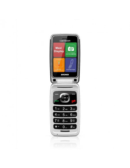Brondi Contender 7,62 cm (3") Nero Telefono per anziani