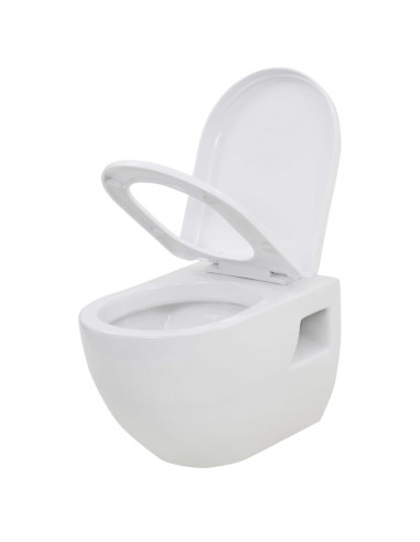 WC Sospeso con Sciacquone Alto Nascosto in Ceramica