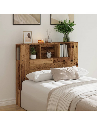 Testiera con Contenitore Legno 120x19x104,5 cm in Multistrato