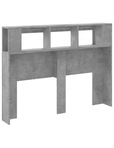 Testiera LED Grigio Cemento 140x18,5x103,5 cm Legno Multistrato