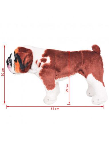 Bulldog di Peluche Giocattolo Bianco e Marrone XXL