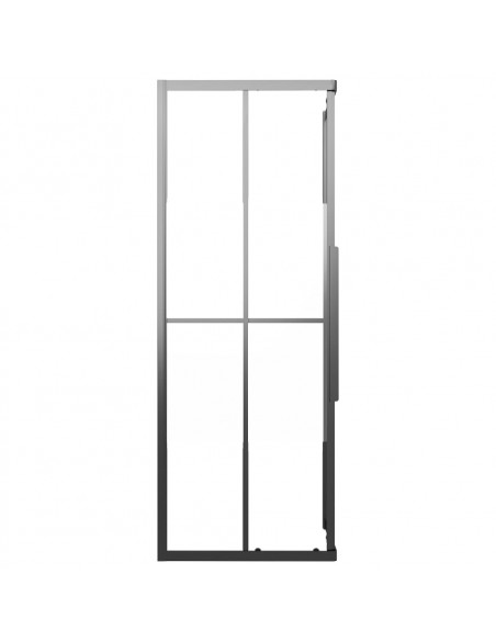 Cabina Doccia ESG Semi Smerigliato 70x70x180 cm Nera