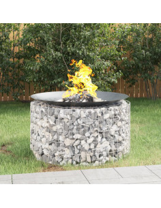 Caminetto a Gabbione Ø 100 cm Ferro Zincato