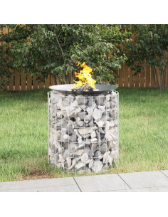 Caminetto a Gabbione Ø 50 cm Ferro Zincato