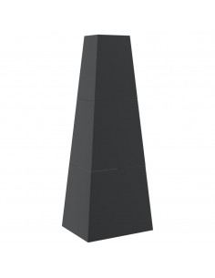 Caminetto da Esterno Design Torre Deposito Tronchi Nero Acciaio