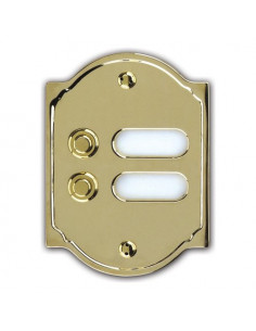 Campanello Alubox 50CL2 OL SERIE ANTICA 2P con Portanomi Ottone lucido