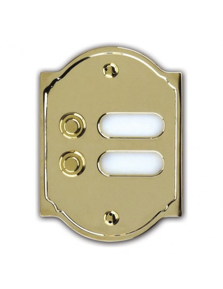 Campanello Alubox 50CL2 OL SERIE ANTICA 2P con Portanomi Ottone lucido