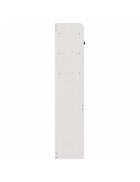 Testiera con Ripiani Bianca 200 cm in Legno Massello di Pino