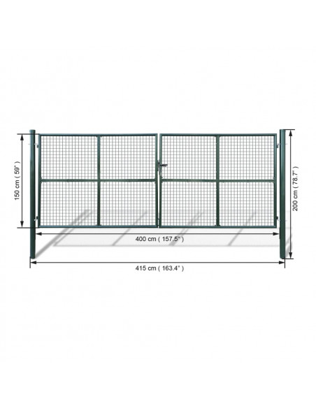 Cancello a Rete per Giardino 415 x 200 cm / 400 x 150 cm