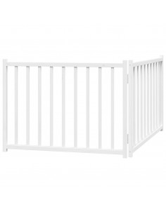 Cancello Cani Pieghevole 2 Pannelli Bianco 160cm Massello Abete