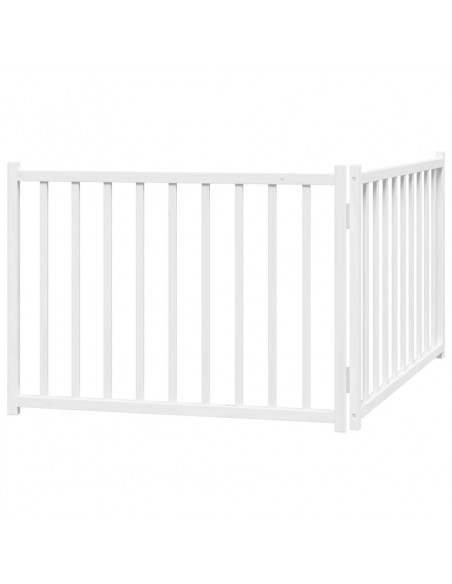 Cancello Cani Pieghevole 2 Pannelli Bianco 160cm Massello Abete