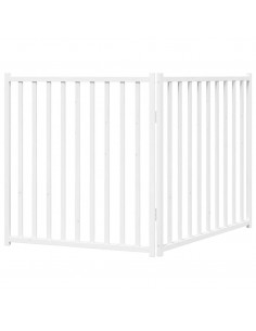 Cancello Cani Pieghevole 2 Pannelli Bianco 160cm Massello Abete
