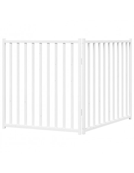 Cancello Cani Pieghevole 2 Pannelli Bianco 160cm Massello Abete