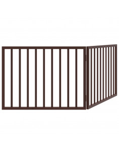Cancello Cani Pieghevole 2 Pannelli Marrone 160cm Legno Pioppo