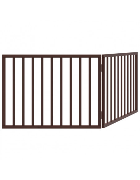 Cancello Cani Pieghevole 2 Pannelli Marrone 160cm Legno Pioppo