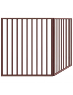 Cancello Cani Pieghevole 2 Pannelli Marrone 160cm Legno Pioppo