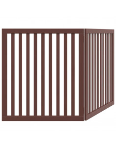 Cancello Cani Pieghevole 2 Pannelli Marrone 160cm Legno Pioppo