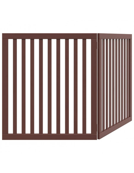 Cancello Cani Pieghevole 2 Pannelli Marrone 160cm Legno Pioppo