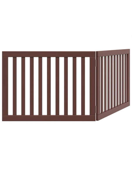 Cancello Cani Pieghevole 2 Pannelli Marrone 160cm Legno Pioppo